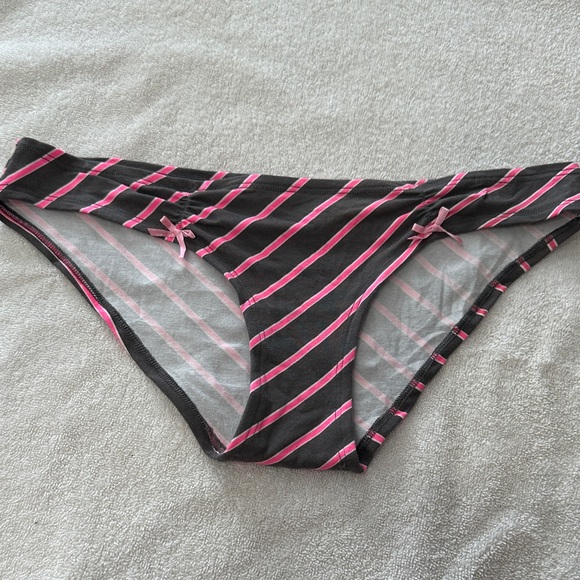 Victoria's Secret Black and Pink Striped Panties - Picture 1 of 3
